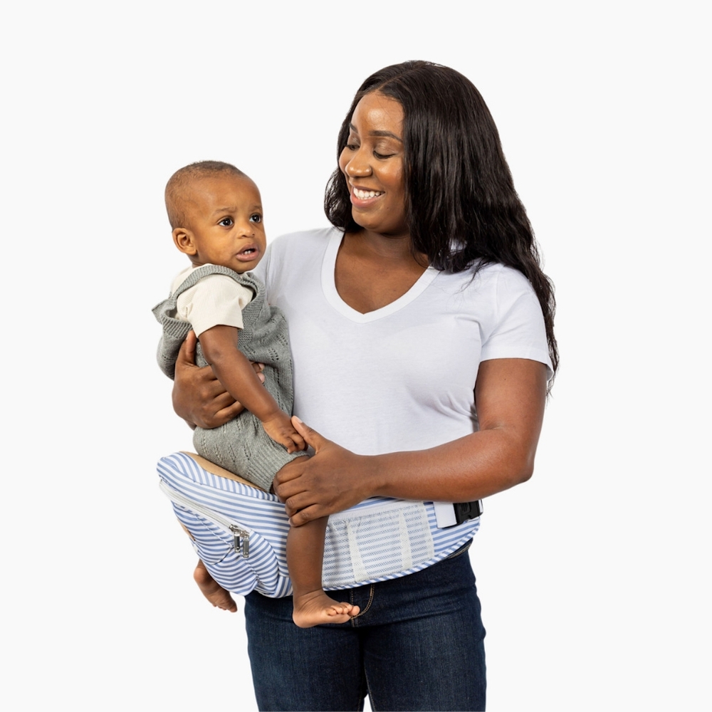 Tushbaby Lite Hip carrier blue stripe